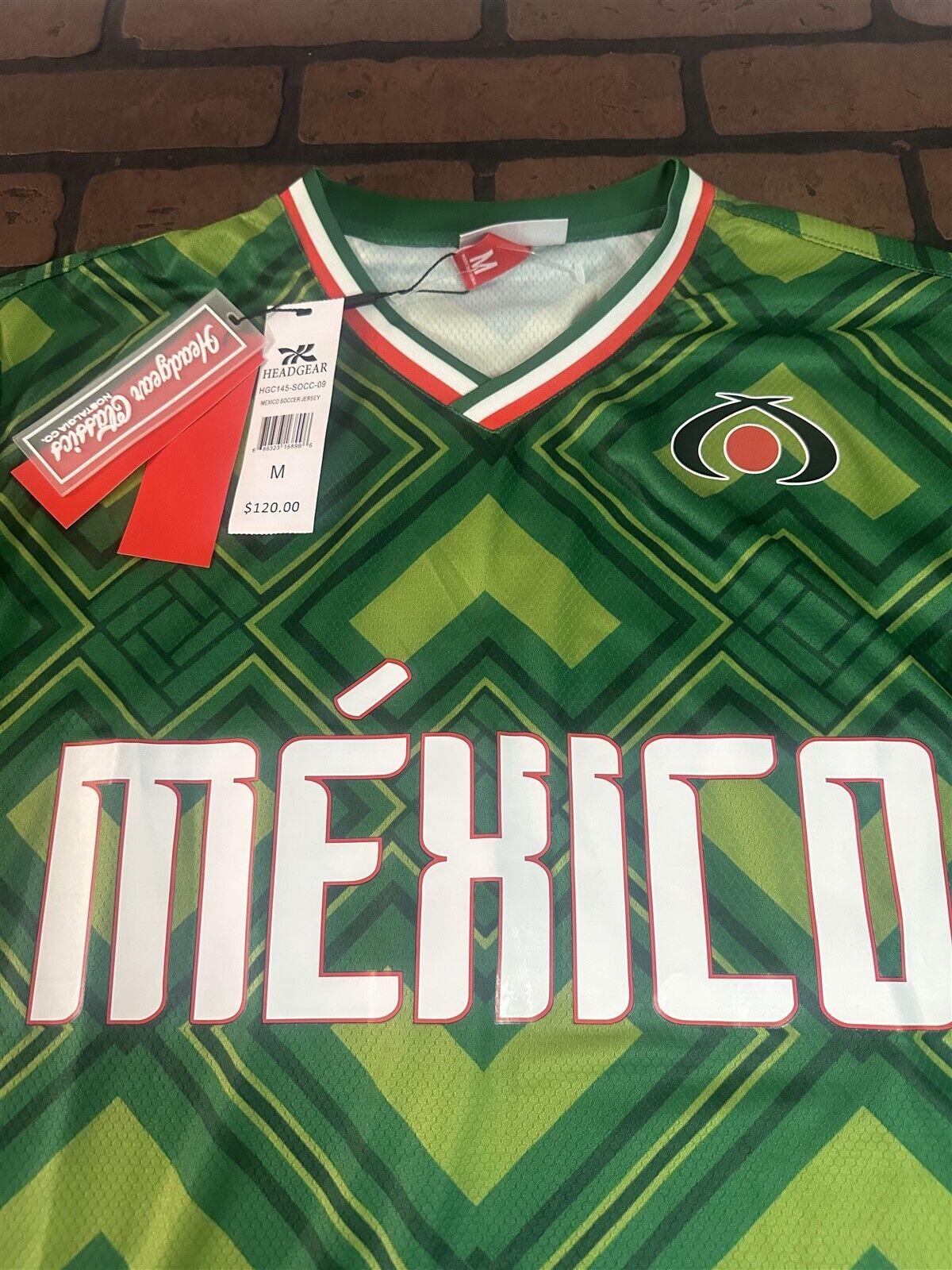 MEXICO 1990 World Cup National Team Headgear Classics Soccer Jersey~Never Worn~