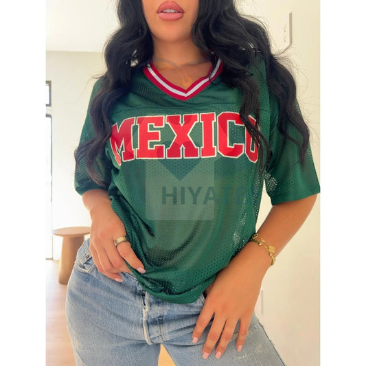 Mexico Dark Green Jersey – Classic Streetwear Style Tee | Unisex Mesh